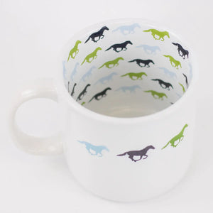 Off To the Races Coffee Mug White/Navy/Green/Blue