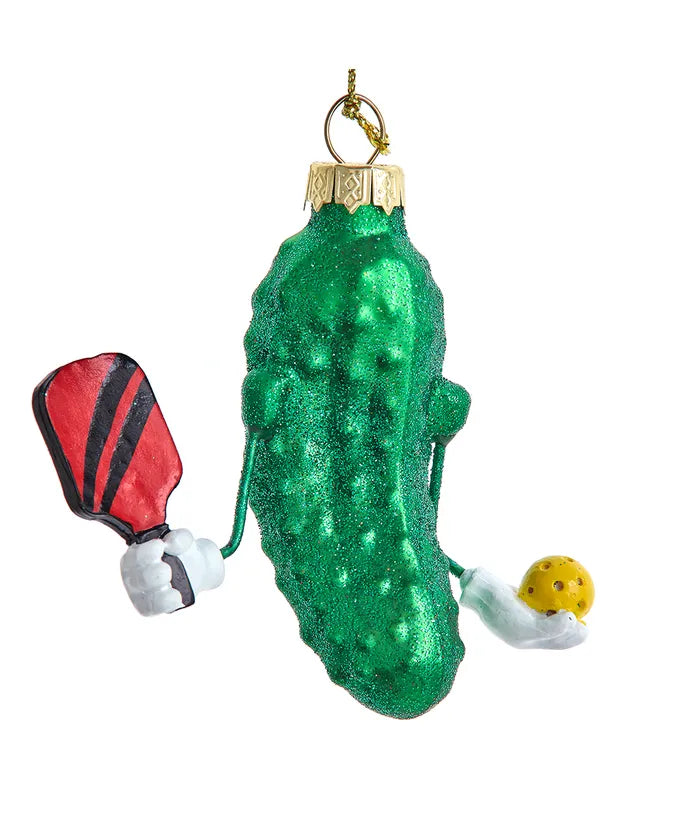 Glass Pickleball Ornament