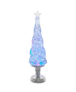 17.72" Battery Operated RGB LED Lighted Swirling Glitter Tree