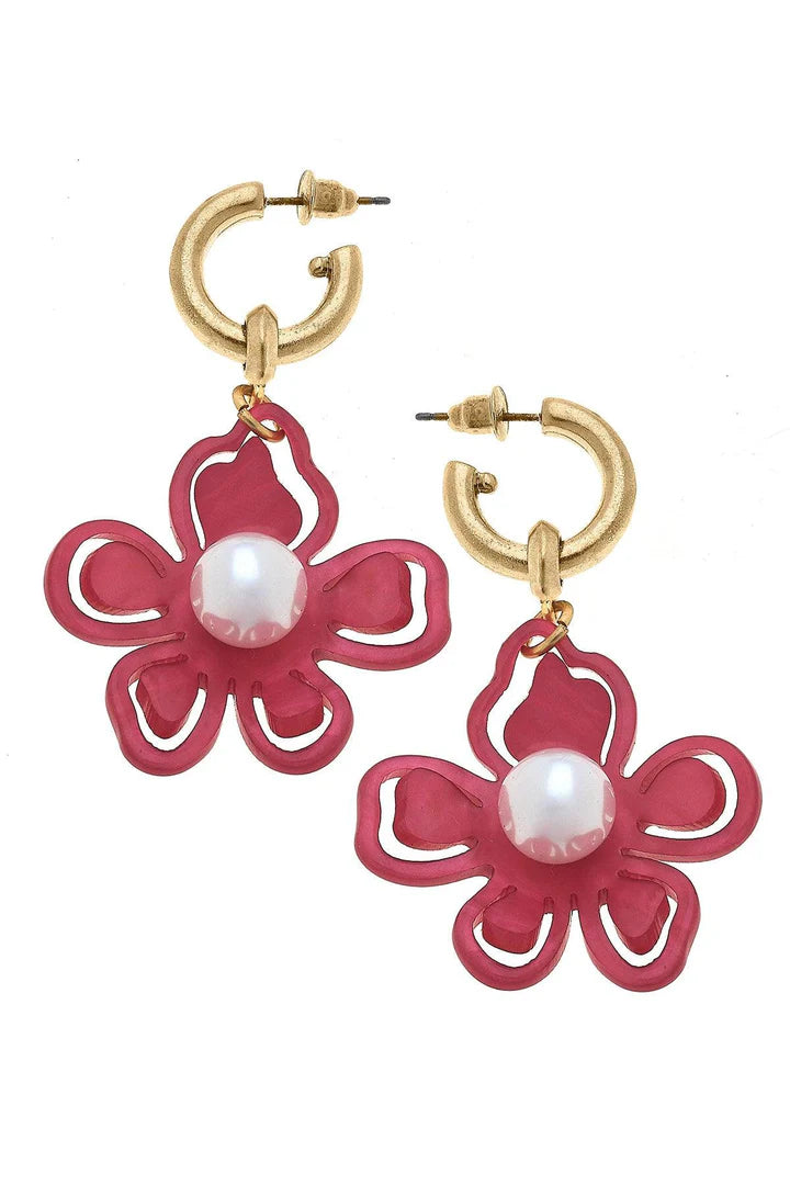 Julia Resin Flower Drop Earrings