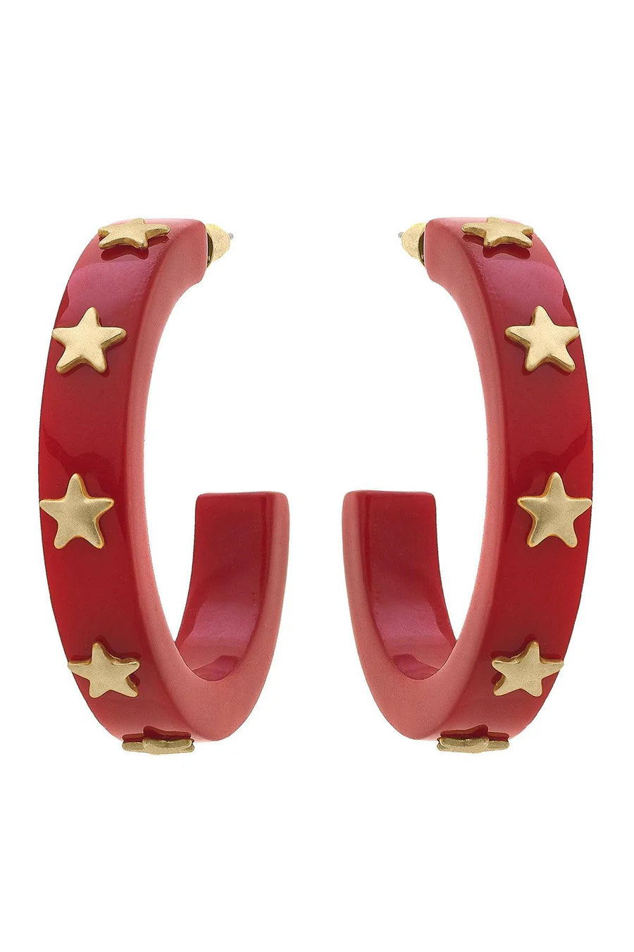 Liberty Star Resin Hoop Earrings