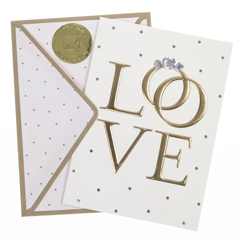 LOVE Rings Wedding Handmade Card