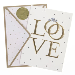 LOVE Rings Wedding Handmade Card