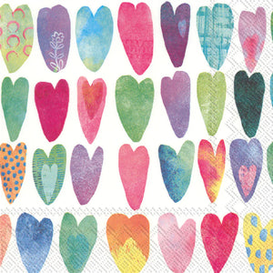 Rainbow Hearts Lunch Napkins