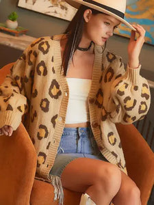 Leopard Print oversized Cardigan