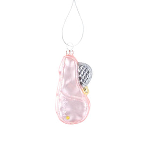 PINK TENNIS GLASS ORNAMENT