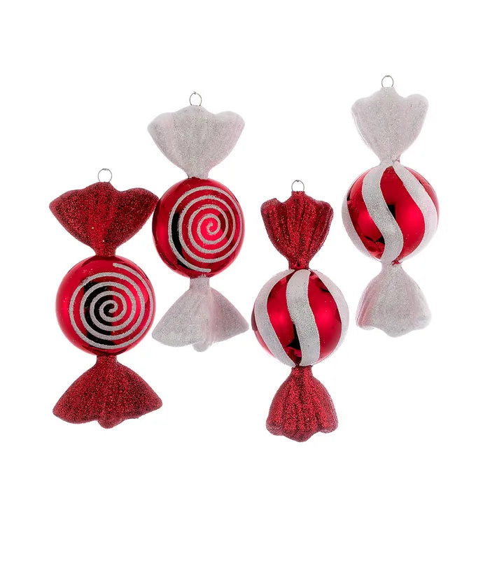 6"Red/White Candy Ornament