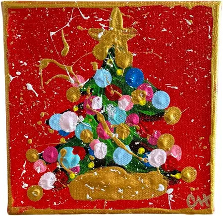 Twinkle Tree Red Canvas Art