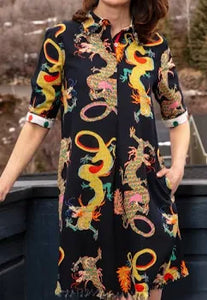Dizzy Lizzie Chatham Dress Black Dragon