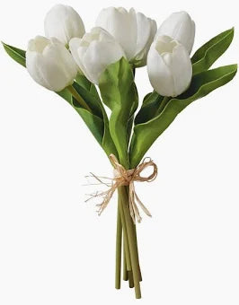 12 in. Tulip Bundle - White