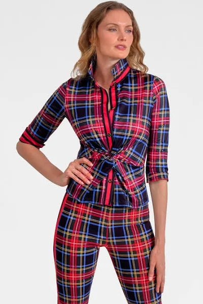 Twist & Shout Top - Stewart Plaid