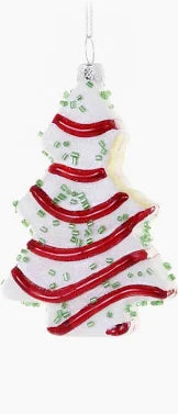 Christmas Tree Cake w/ Bite Ornament 4"