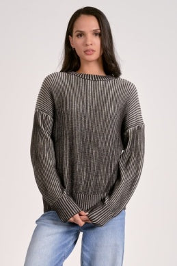 Black Ombre Crewneck Sweater