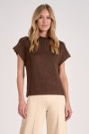 Cocoa Short Sleeve Sweater with Cap Sleeves