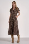 Brown Midi Button Down Dress