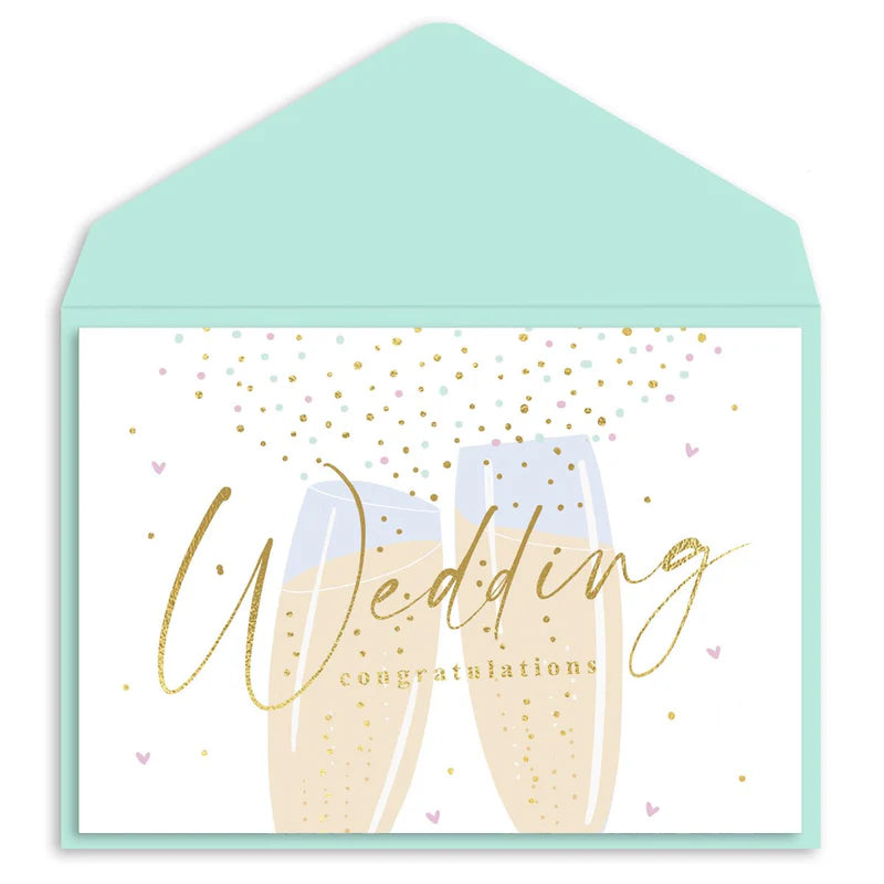 Wedding Champagne Glasses Wedding Card