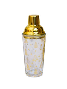 Gold Trees Glass Cocktail Shaker