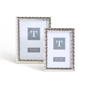 Silver Lining Basket Weave Pattern Photo Frames