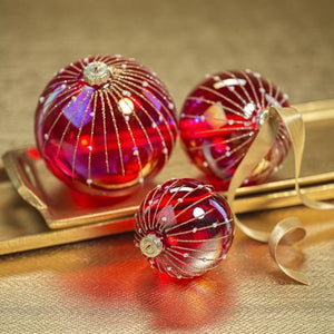 Red Shimmer Glass Ornaments