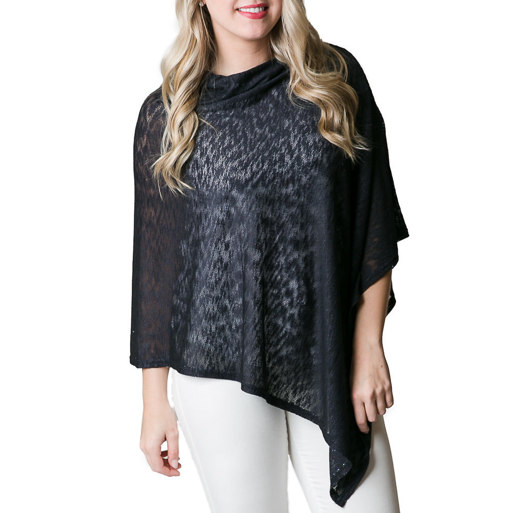 Emily Poncho, available in black and white