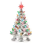Silver Lighted Christmas Trees