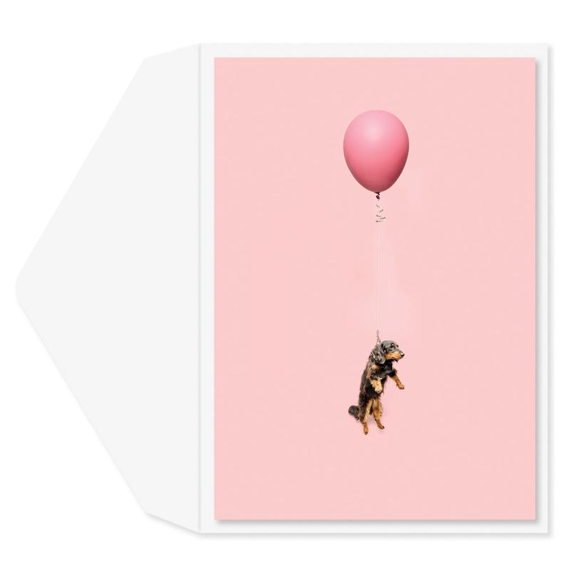 Greeting Cards - Dog On A Balloon