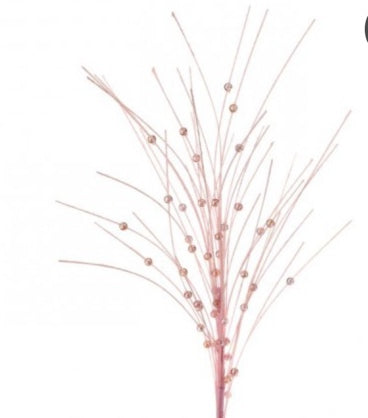 Pink Glitter Grass w/ Bead Spray (27")