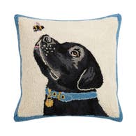 Black Labrador Dog with Bee Hook Pillow