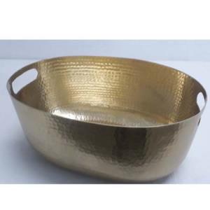 Gold Hammered Oval Tub