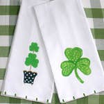 Single Shamrock St. Patricks Day Kitchen Towel