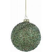 Green Seed Bead Glass Ornament