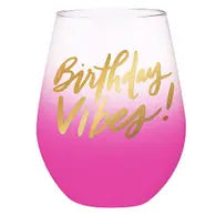 Oversized Birthday Vibes Stemless Wine Glass