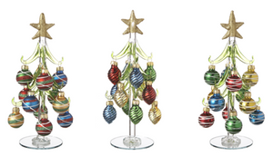 Glass Tree with Mini Ornaments