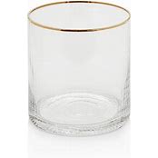 Optic Rock Glass with Gold Rim