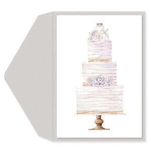 Greeting Card - Pearlized Wedding Cake