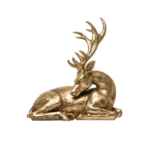 Gold Finish Lying Deer